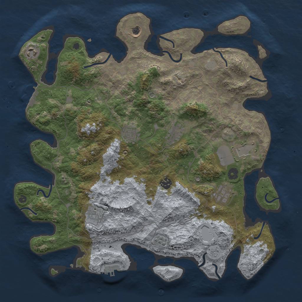 Rust Map: Procedural Map, Size: 4000, Seed: 1341398, 16 Monuments