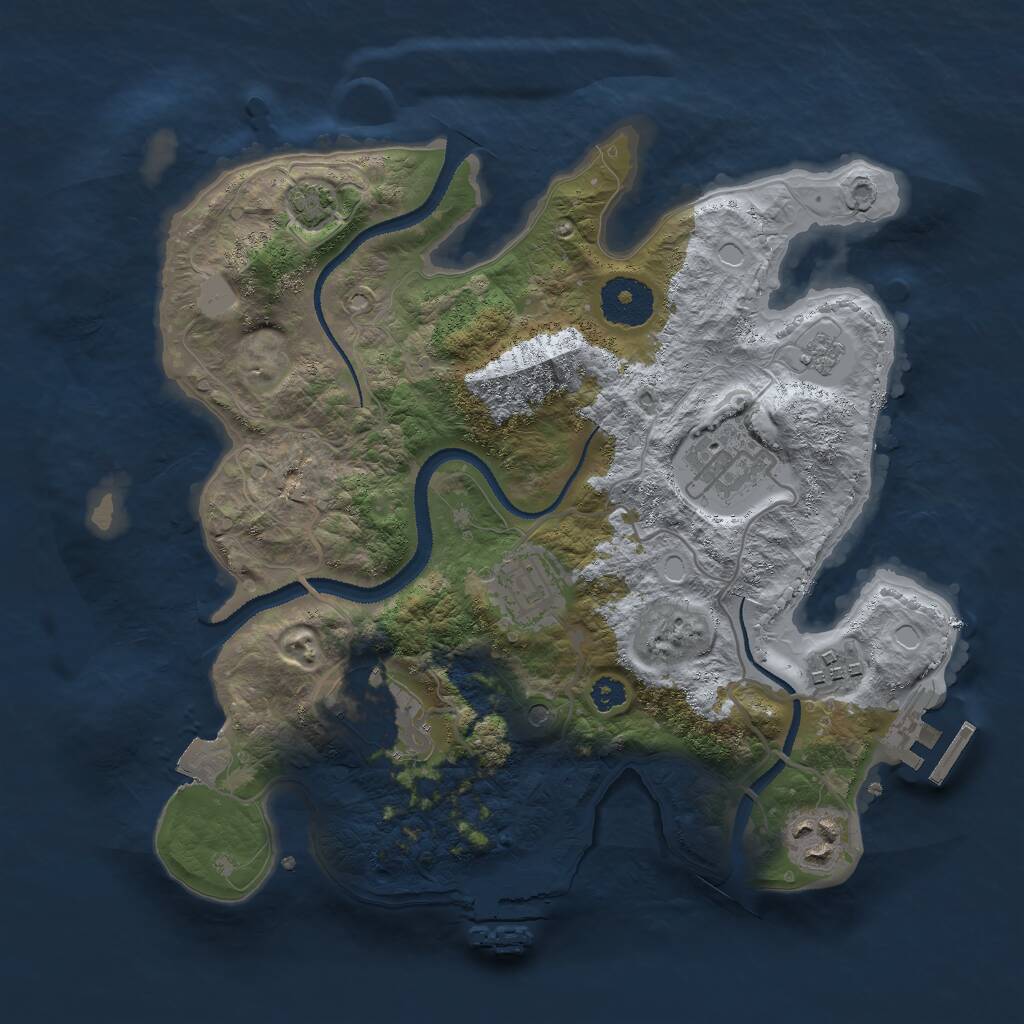 Rust Map: Procedural Map, Size: 3000, Seed: 23936, 11 Monuments