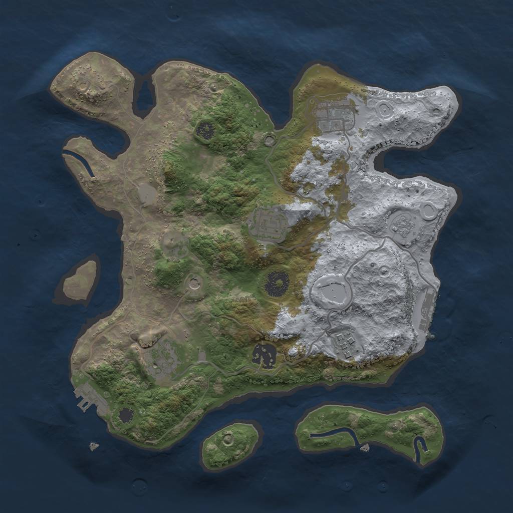 Rust Map: Procedural Map, Size: 3000, Seed: 6489, 12 Monuments