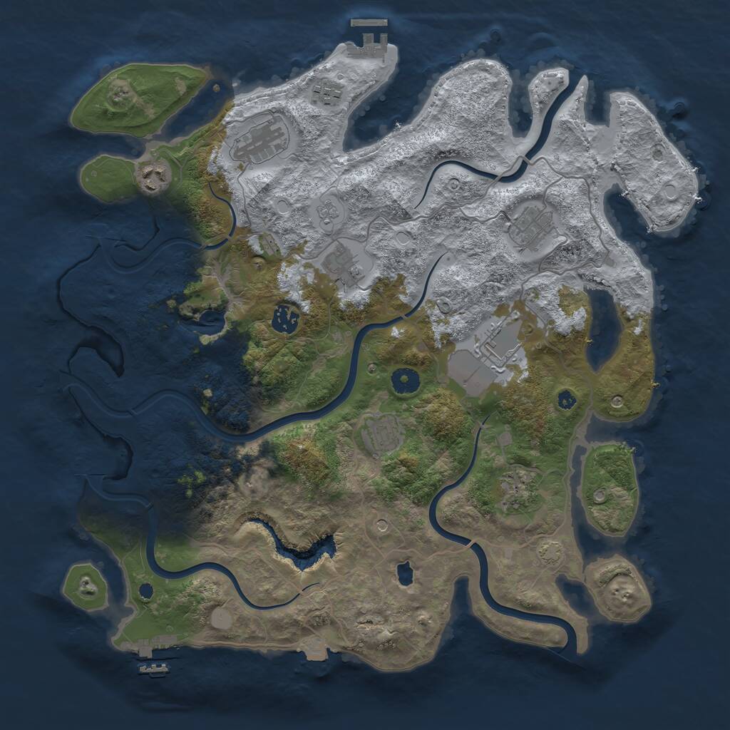 Rust Map: Procedural Map, Size: 4000, Seed: 57552, 15 Monuments