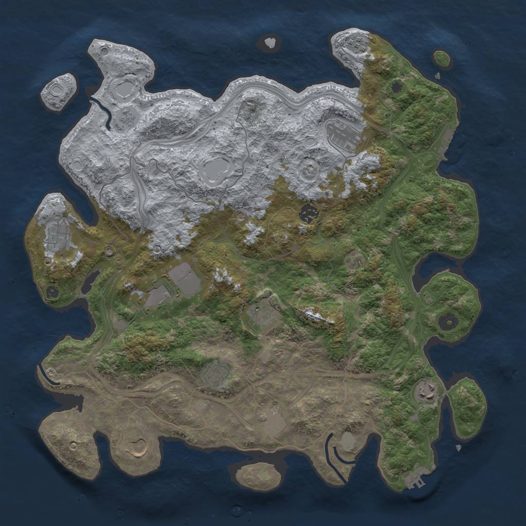 Rust Map: Procedural Map, Size: 4250, Seed: 283206934, 17 Monuments