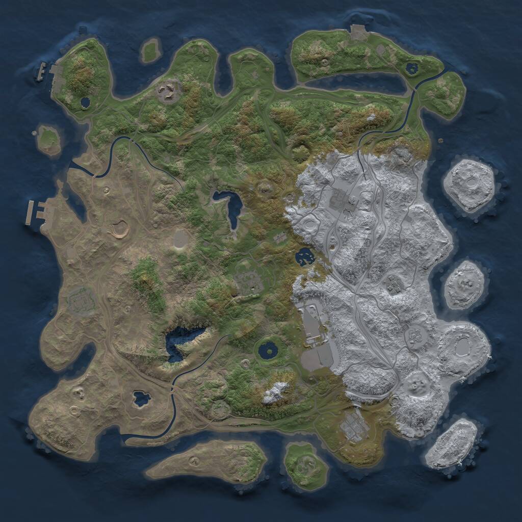 Rust Map: Procedural Map, Size: 4250, Seed: 423444927, 15 Monuments