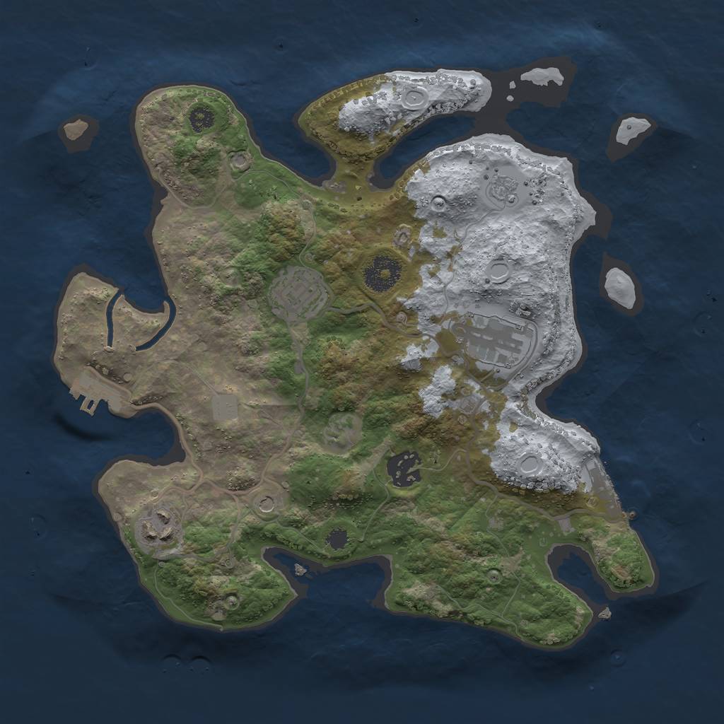 Rust Map: Procedural Map, Size: 3000, Seed: 17663, 11 Monuments