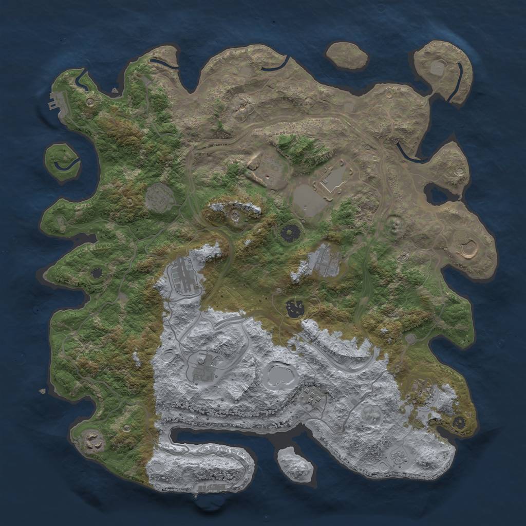 Rust Map: Procedural Map, Size: 4250, Seed: 564793019, 18 Monuments