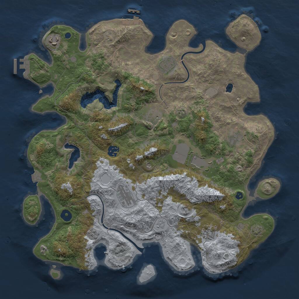 Rust Map: Procedural Map, Size: 4000, Seed: 749001671, 15 Monuments