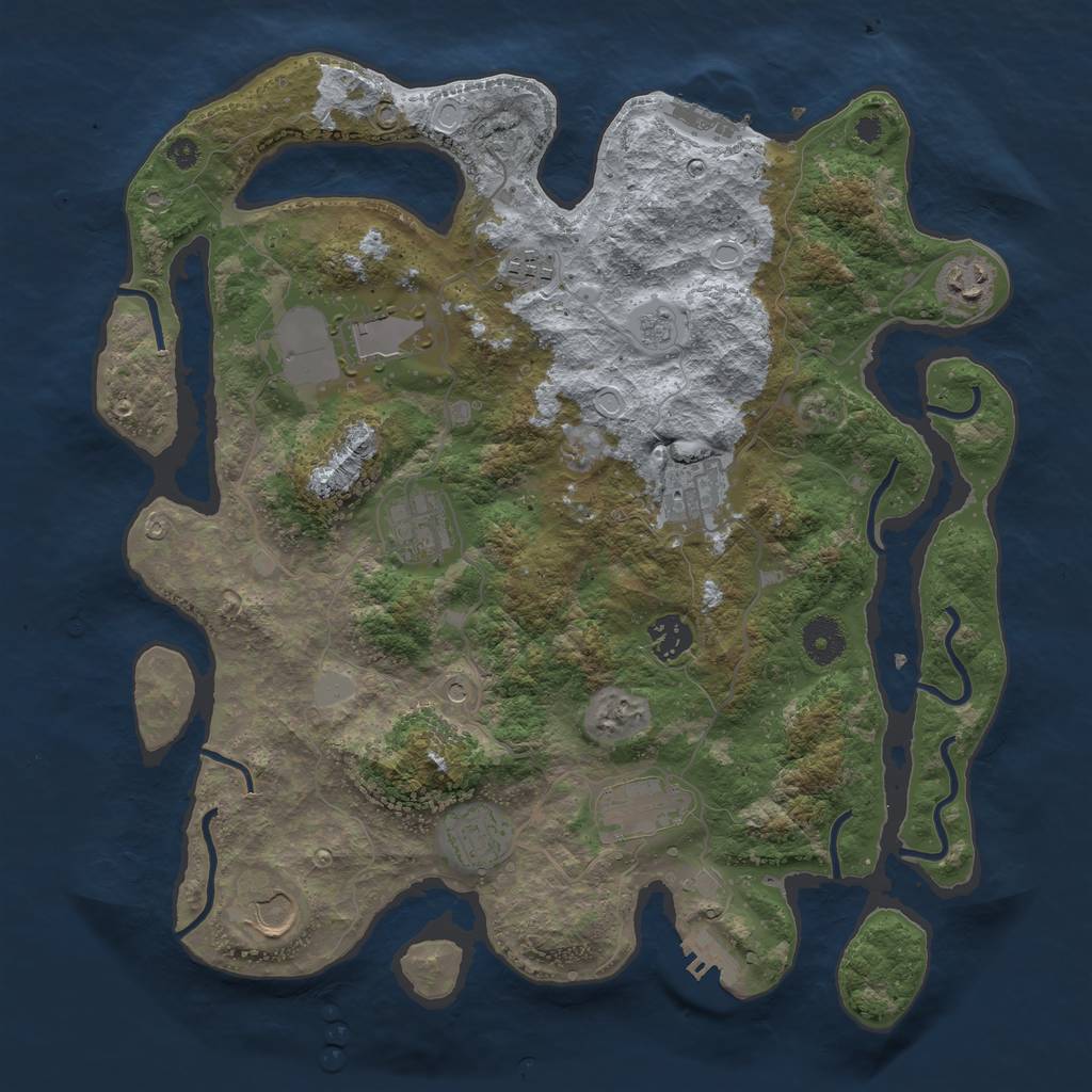 Rust Map: Procedural Map, Size: 3700, Seed: 511487, 16 Monuments