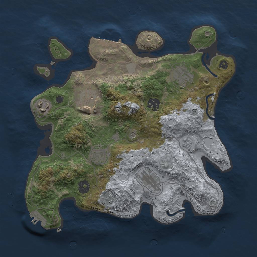 Rust Map: Procedural Map, Size: 3000, Seed: 22010, 14 Monuments