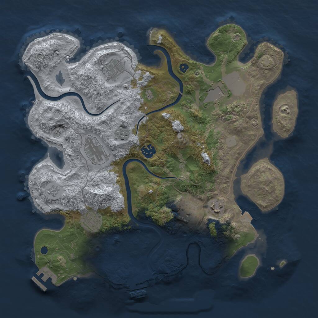 Rust Map: Procedural Map, Size: 3500, Seed: 98187981, 14 Monuments