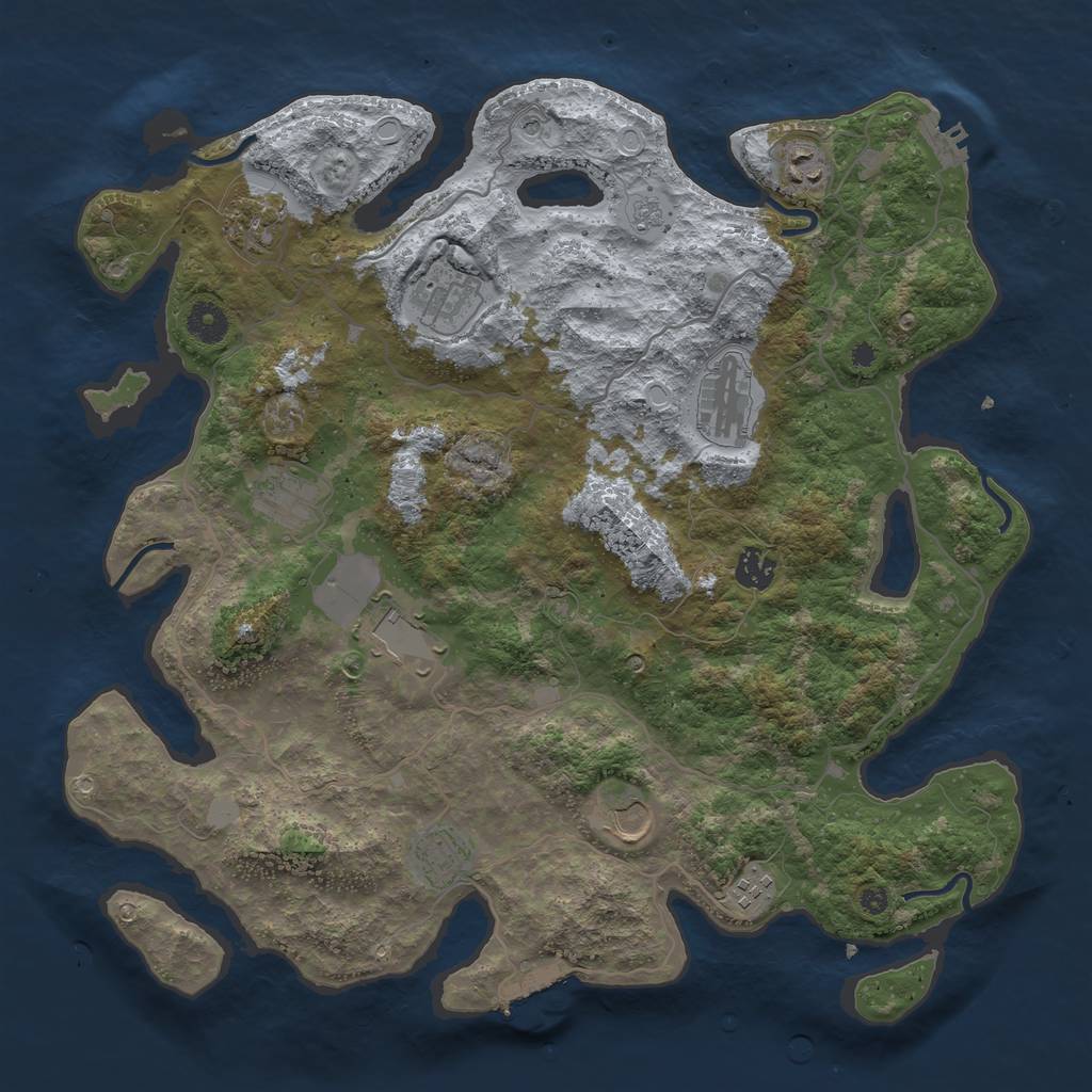 Rust Map: Procedural Map, Size: 4000, Seed: 998880143, 17 Monuments