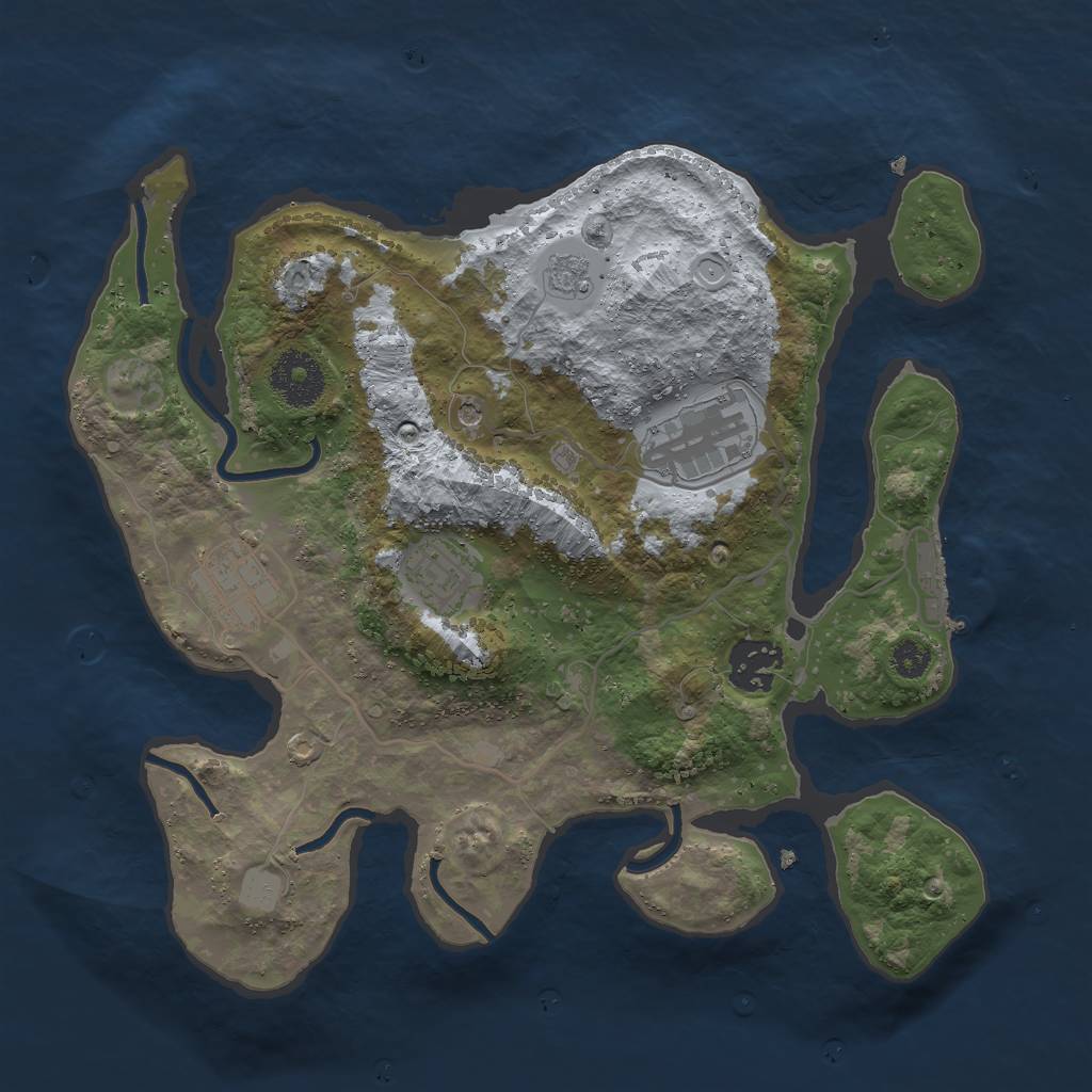 Rust Map: Procedural Map, Size: 3000, Seed: 957854481, 10 Monuments