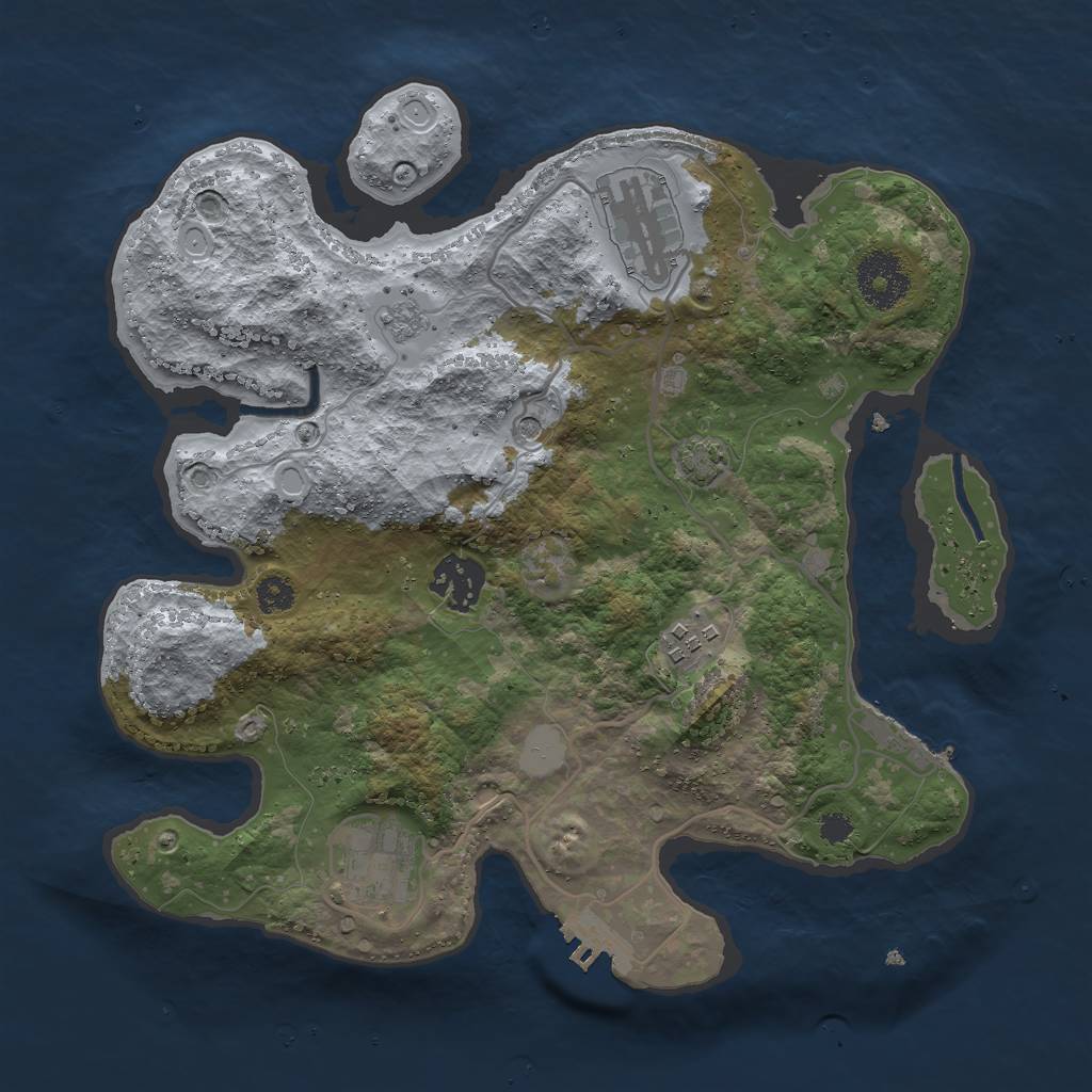 Rust Map: Procedural Map, Size: 3000, Seed: 311756941, 12 Monuments