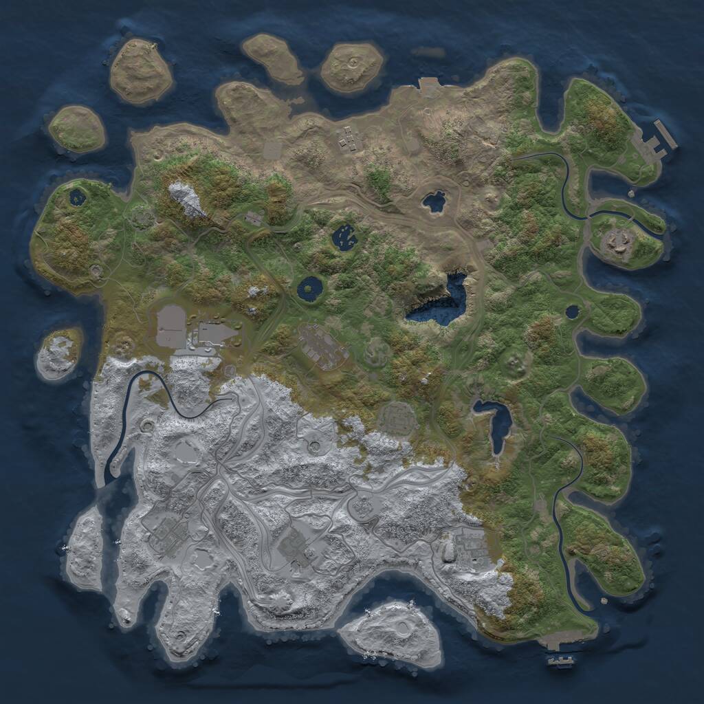 Rust Map: Procedural Map, Size: 4250, Seed: 28903420, 15 Monuments