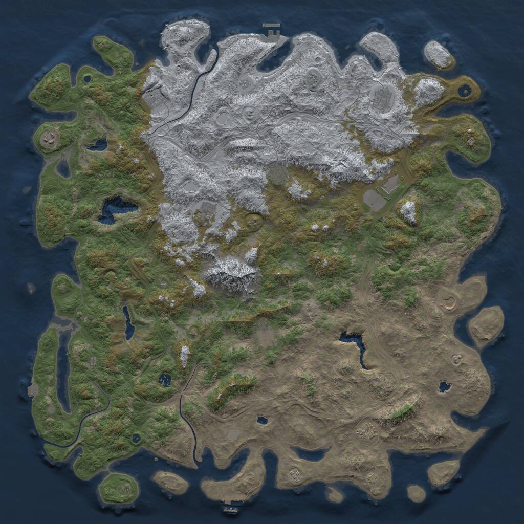 Rust Map: Procedural Map, Size: 6000, Seed: 3457, 17 Monuments