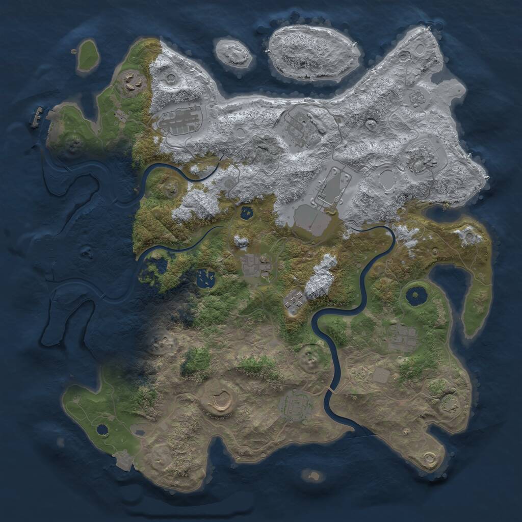 Rust Map: Procedural Map, Size: 3900, Seed: 1577078, 17 Monuments
