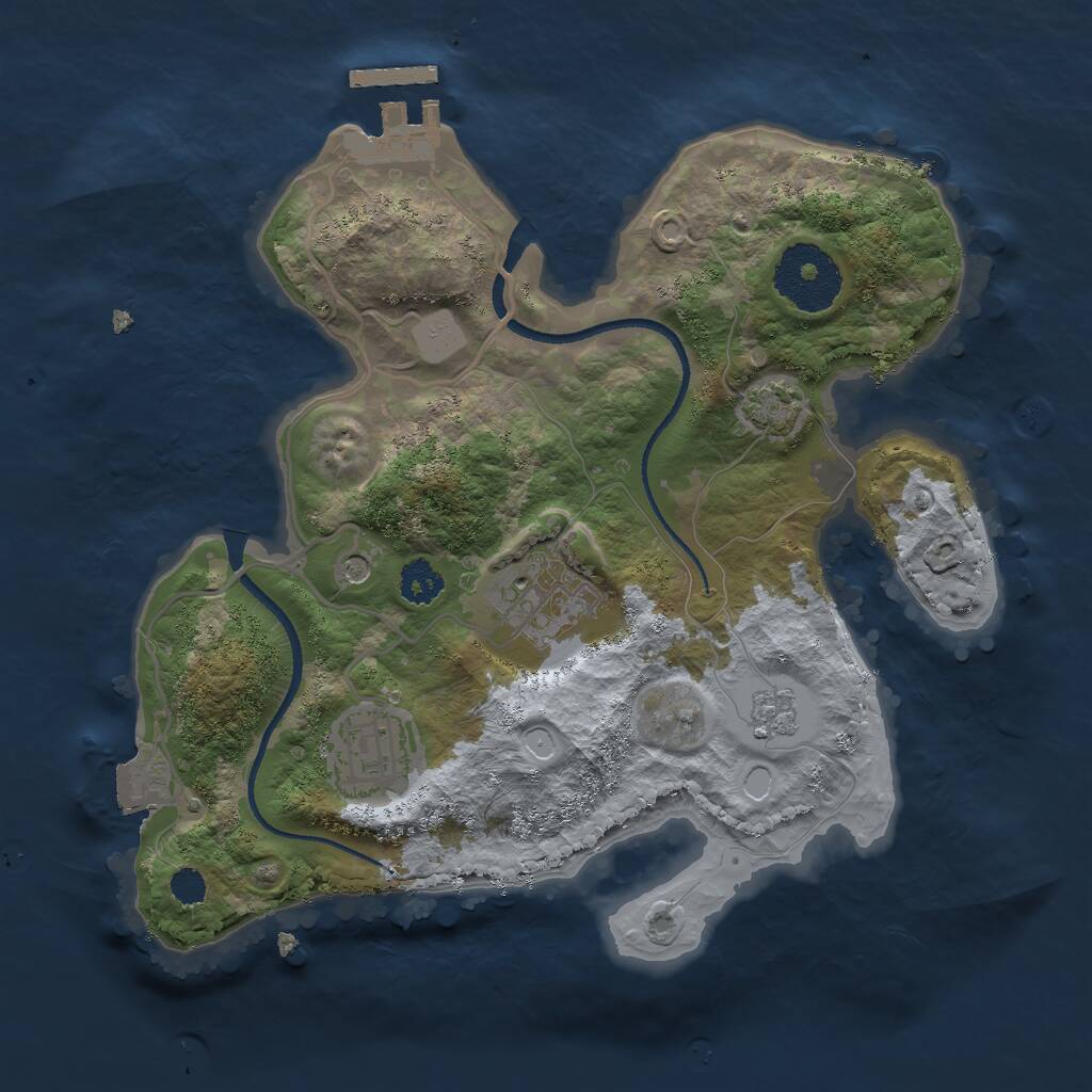 Rust Map: Procedural Map, Size: 2500, Seed: 60487146, 7 Monuments