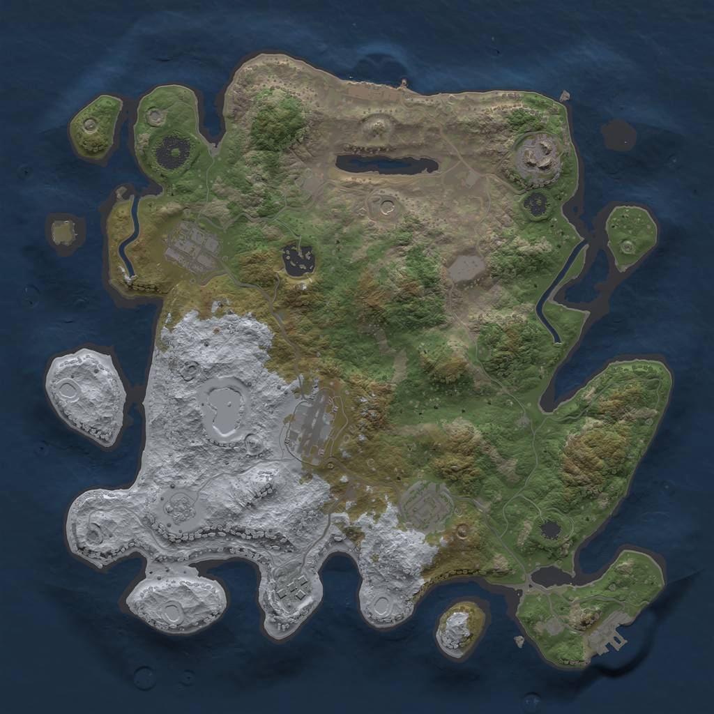 Rust Map: Procedural Map, Size: 3200, Seed: 137897170, 13 Monuments