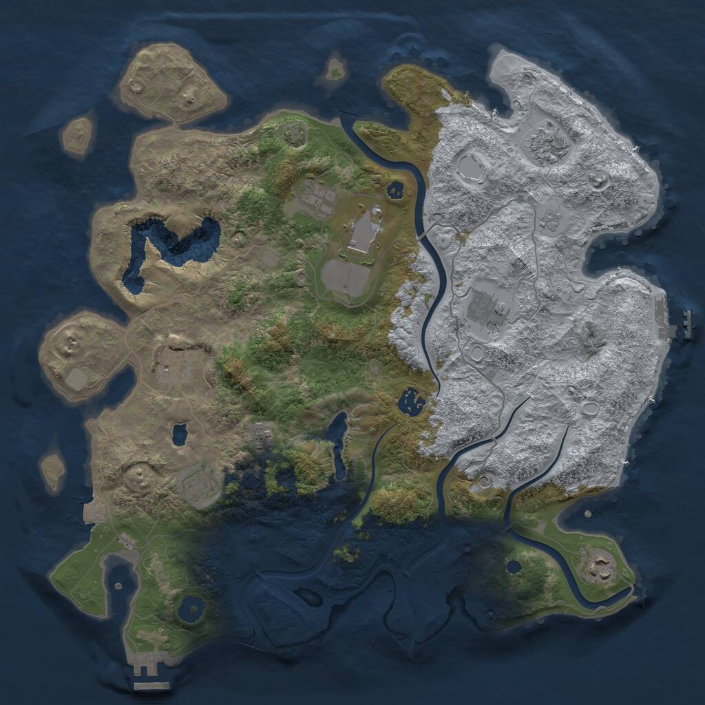 Rust Map: Procedural Map, Size: 4000, Seed: 2218, 15 Monuments