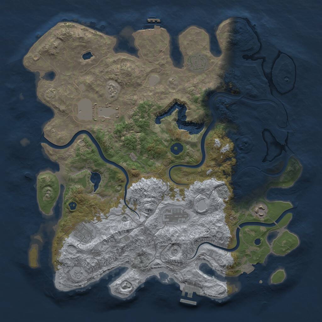 Rust Map: Procedural Map, Size: 4000, Seed: 393532308, 12 Monuments