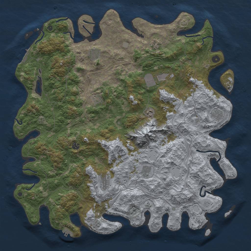 Rust Map: Procedural Map, Size: 5000, Seed: 409229266, 18 Monuments