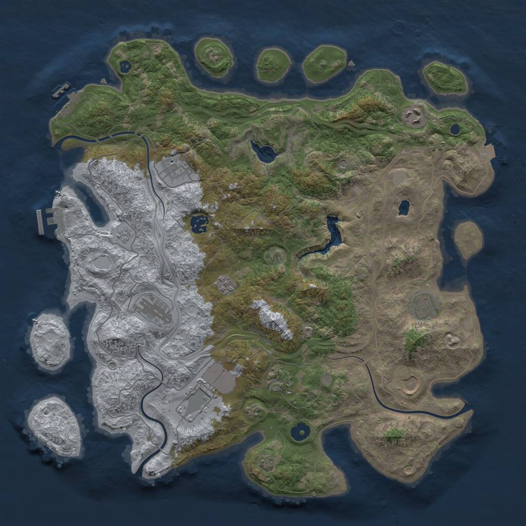 Rust Map: Procedural Map, Size: 4250, Seed: 554341191, 15 Monuments