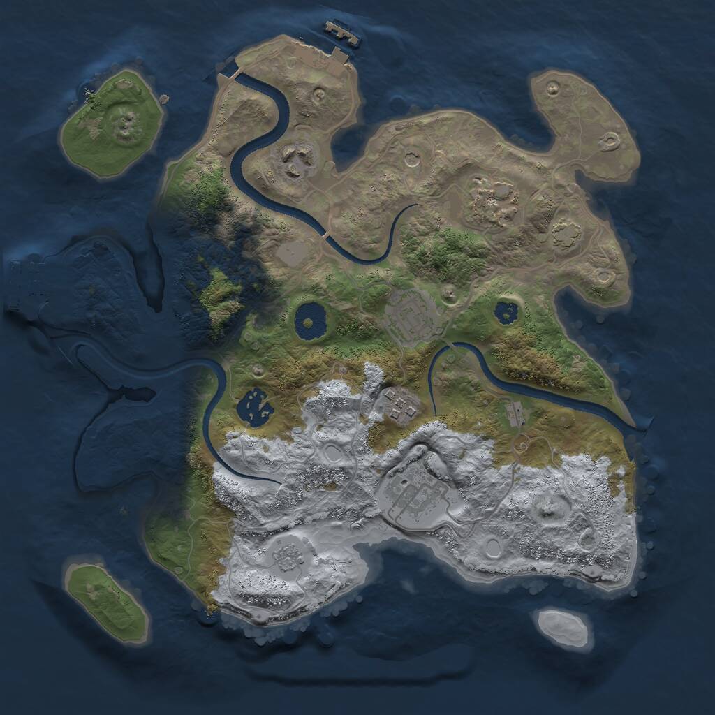 Rust Map: Procedural Map, Size: 3017, Seed: 43567, 12 Monuments