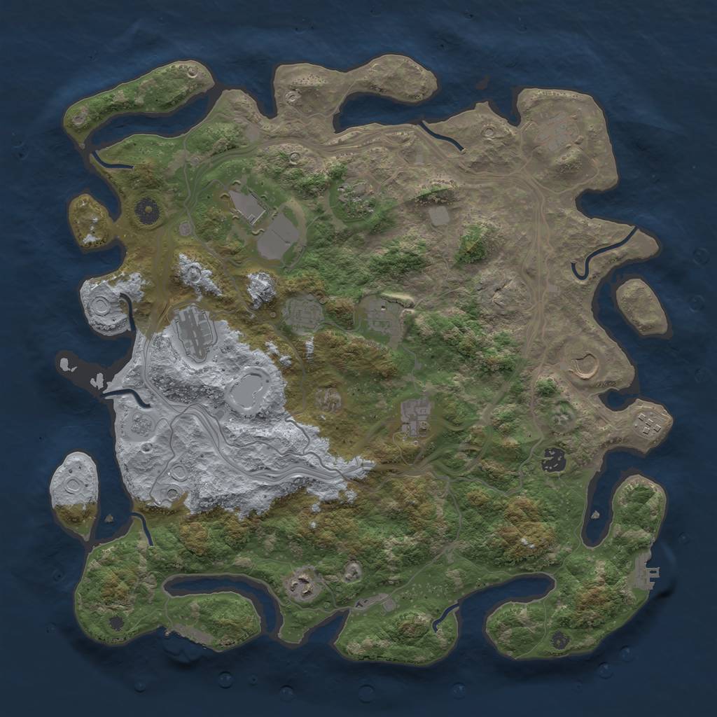 Rust Map: Procedural Map, Size: 4250, Seed: 1896197011, 18 Monuments