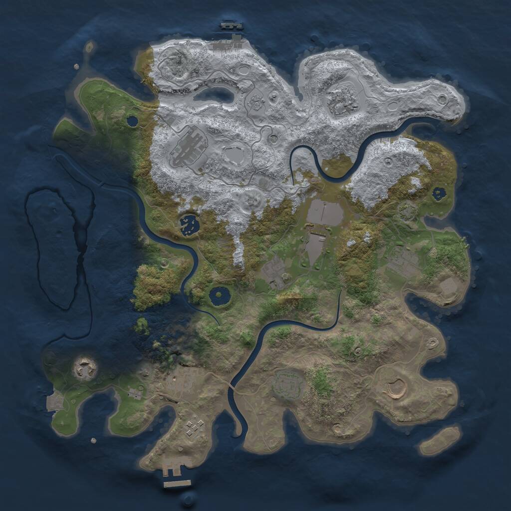 Rust Map: Procedural Map, Size: 3800, Seed: 400, 17 Monuments