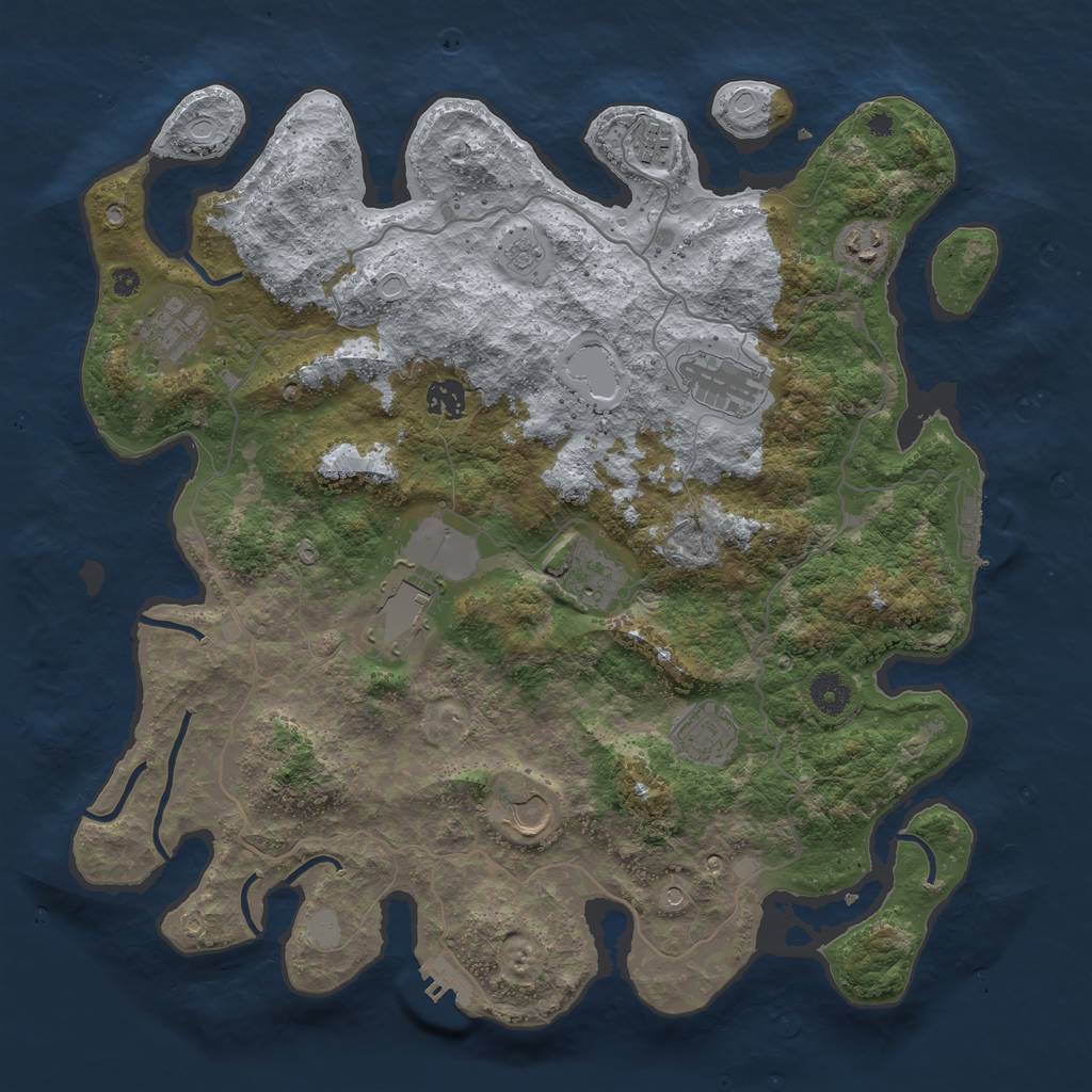 Rust Map: Procedural Map, Size: 4000, Seed: 861220696, 16 Monuments