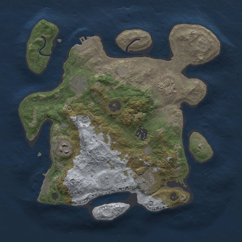 Rust Map: Procedural Map, Size: 3000, Seed: 30661, 12 Monuments