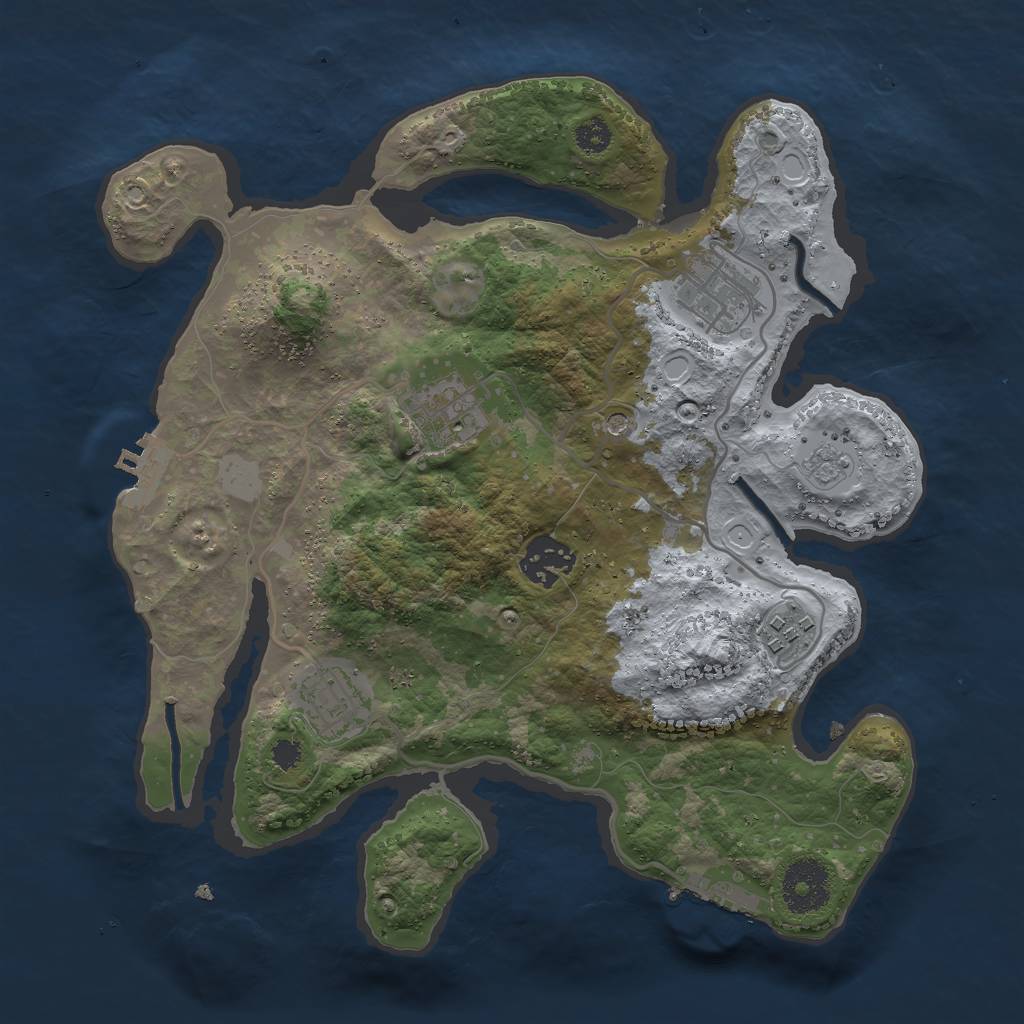 Rust Map: Procedural Map, Size: 3000, Seed: 7065, 12 Monuments