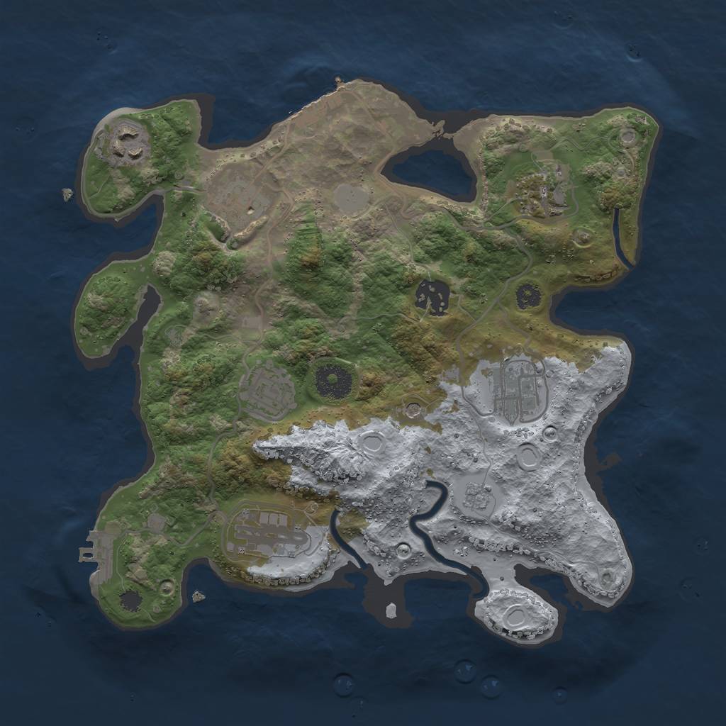 Rust Map: Procedural Map, Size: 3000, Seed: 31222, 14 Monuments