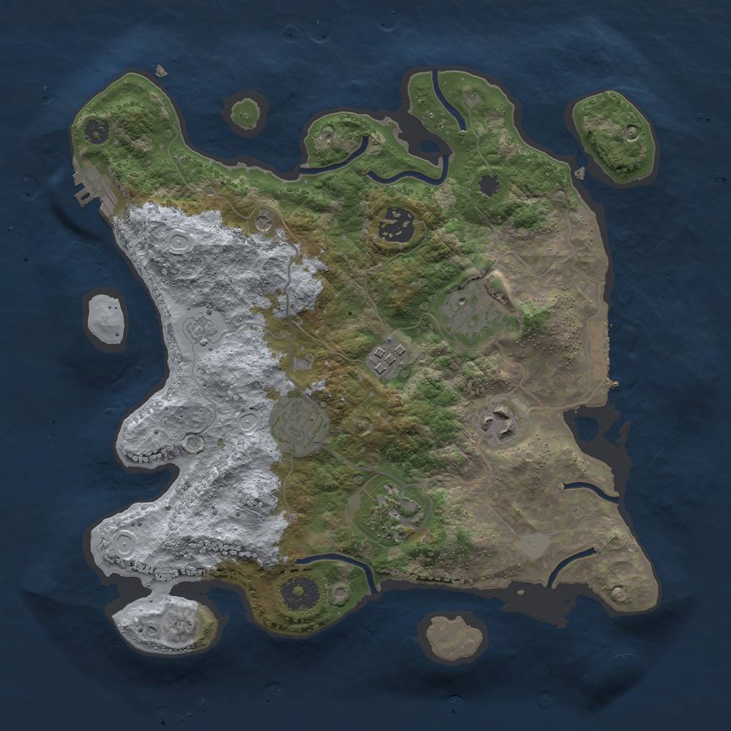 Rust Map: Procedural Map, Size: 3000, Seed: 8561, 13 Monuments
