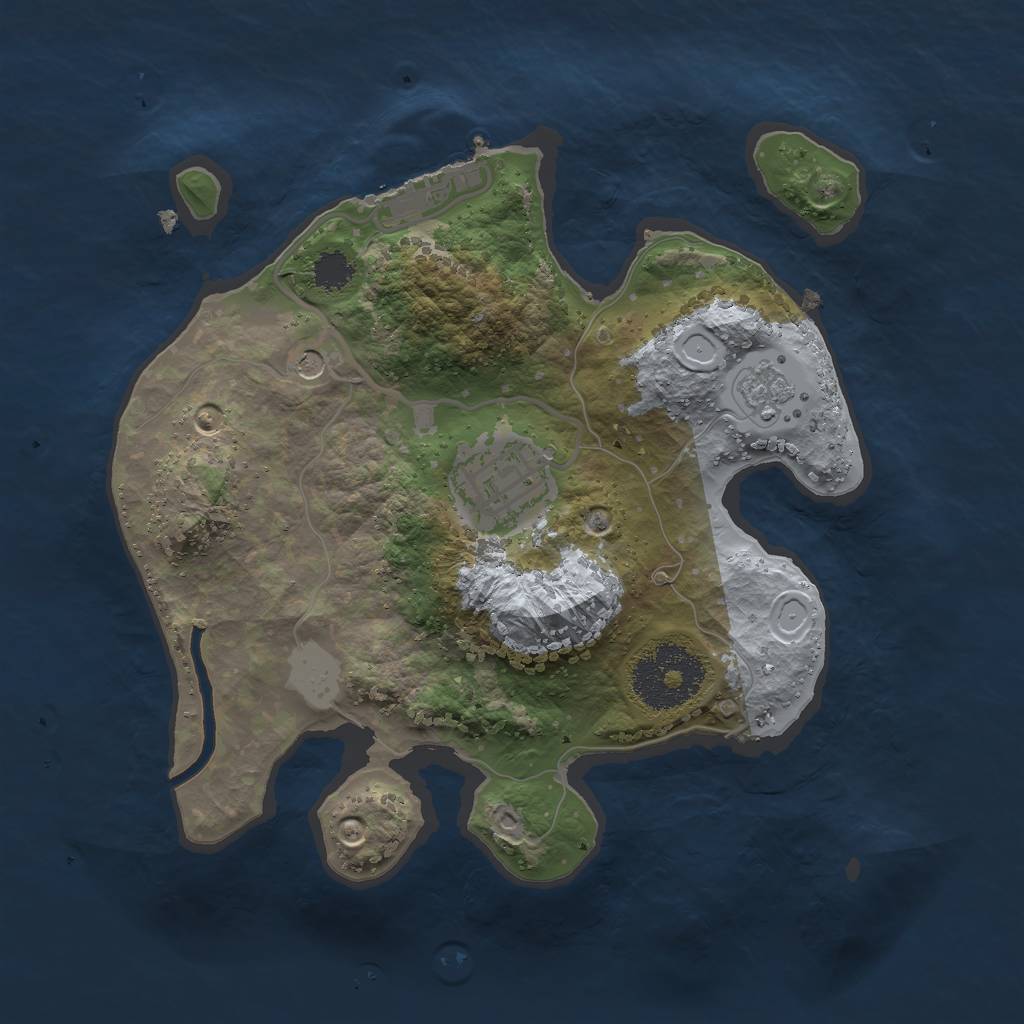 Rust Map: Procedural Map, Size: 2300, Seed: 544696265, 7 Monuments