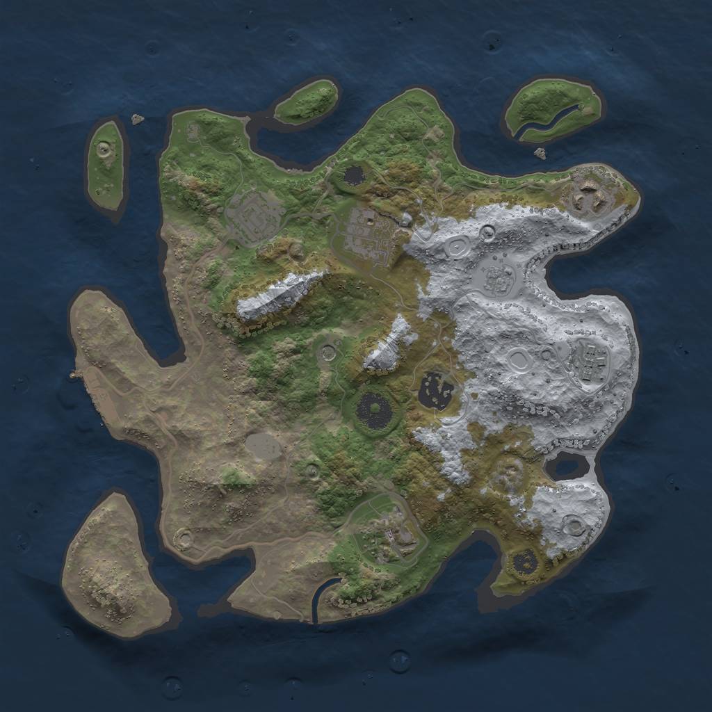 Rust Map: Procedural Map, Size: 3000, Seed: 10148, 12 Monuments