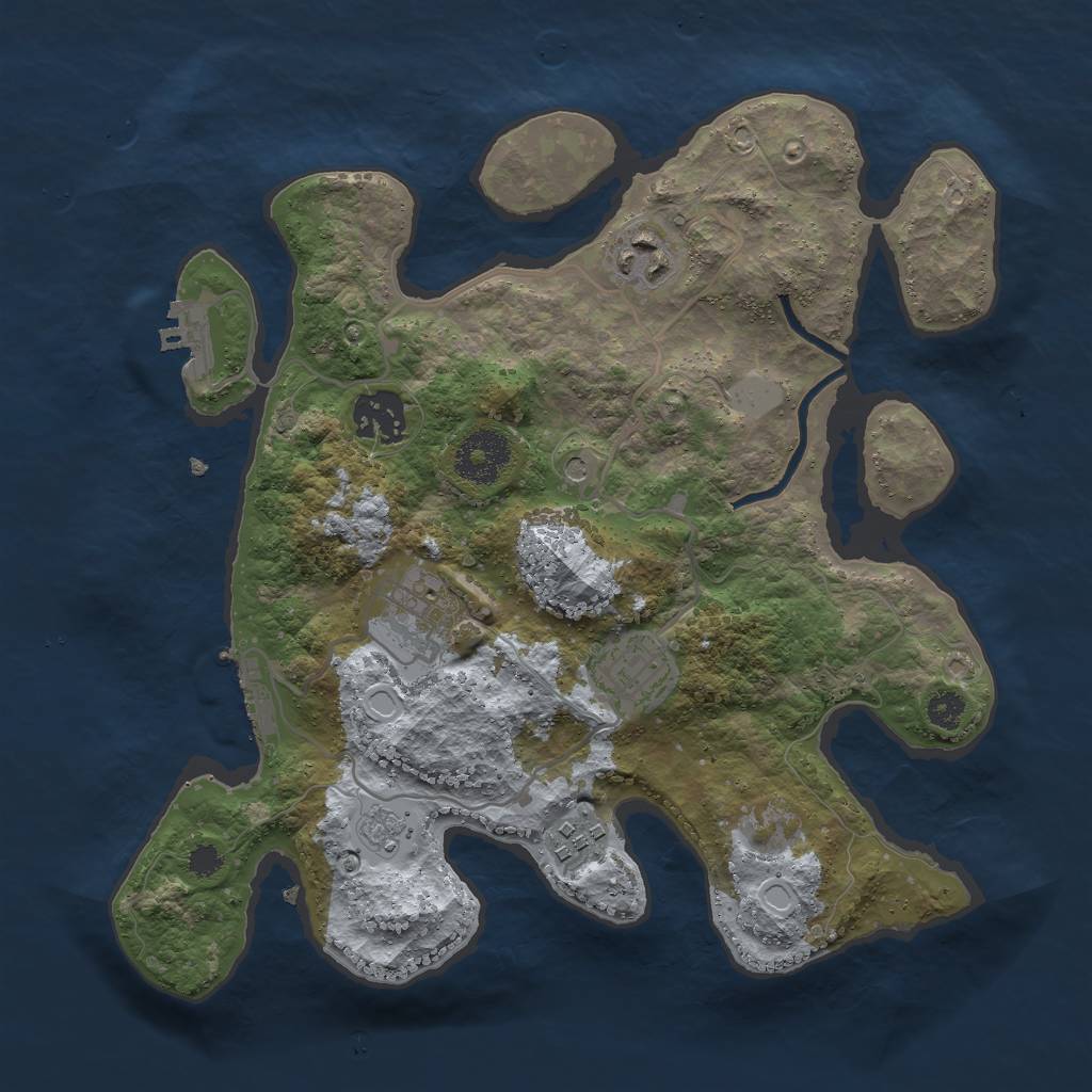 Rust Map: Procedural Map, Size: 3000, Seed: 24871, 12 Monuments