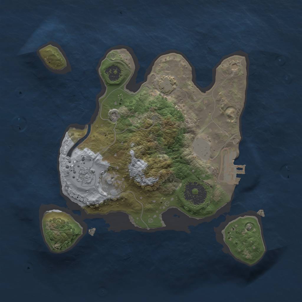 Rust Map: Procedural Map, Size: 2000, Seed: 6542251, 6 Monuments