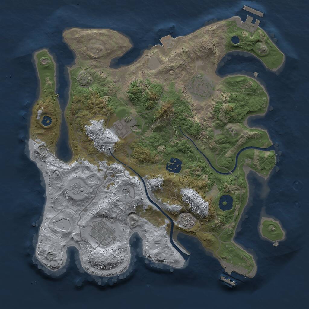 Rust Map: Procedural Map, Size: 3000, Seed: 1032964, 11 Monuments