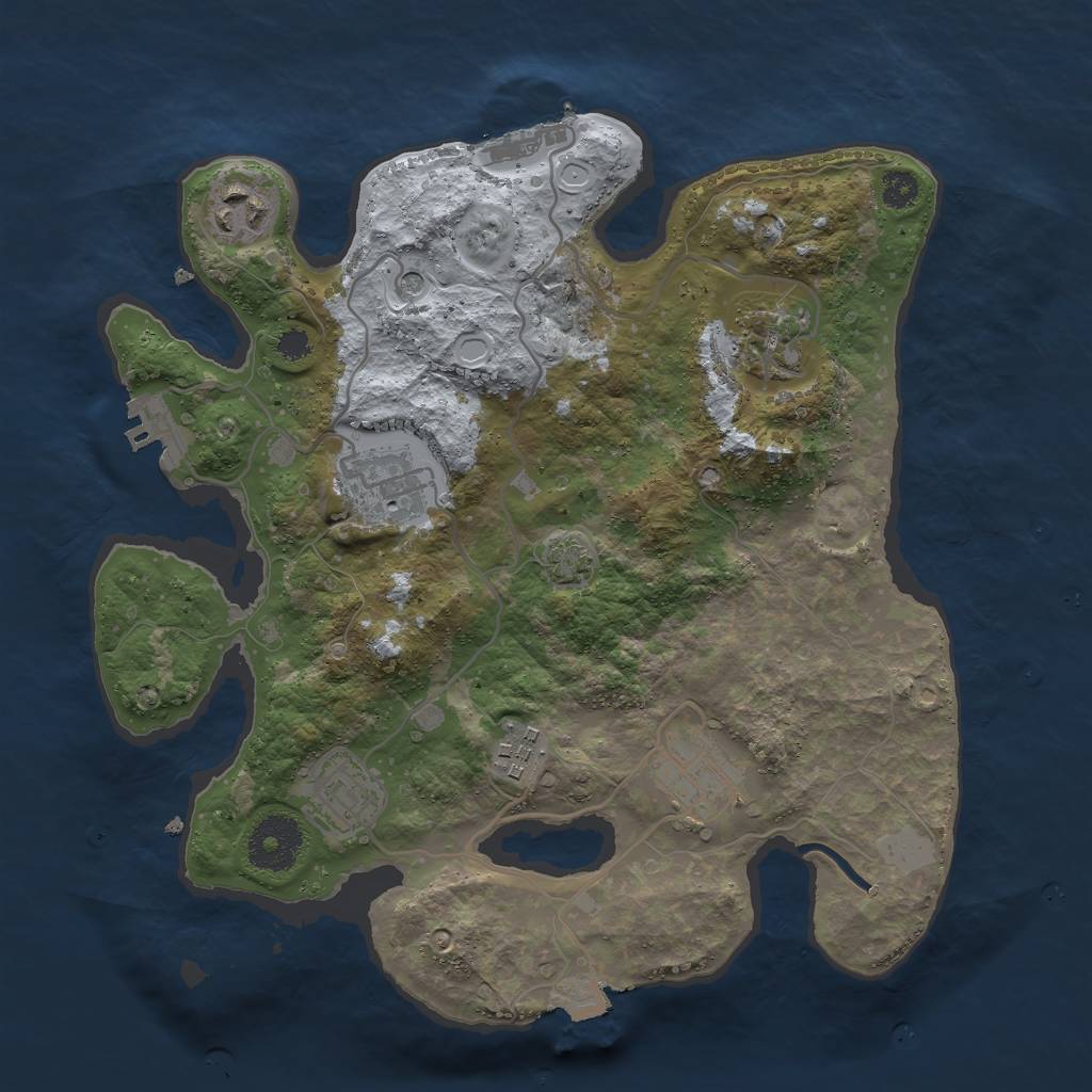 Rust Map: Procedural Map, Size: 3000, Seed: 5276, 13 Monuments