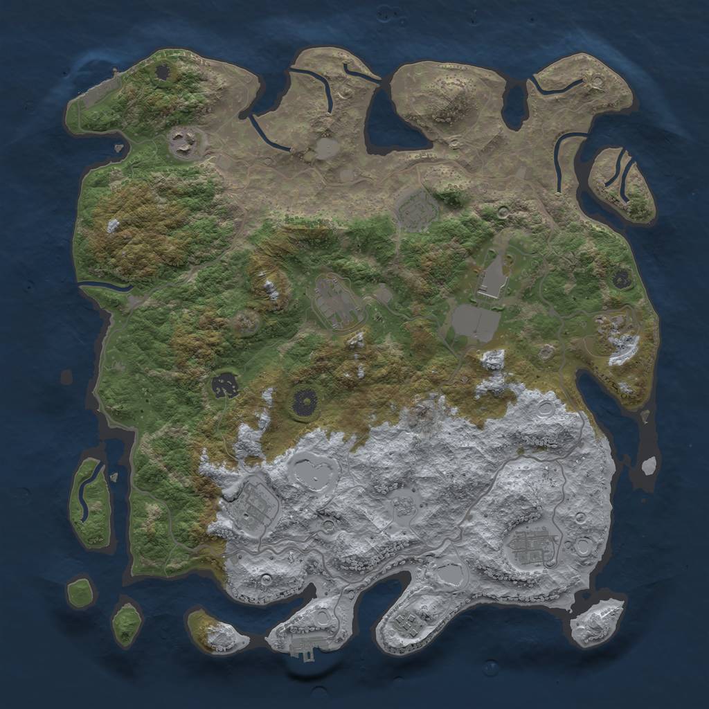 Rust Map: Procedural Map, Size: 4000, Seed: 1492233560, 16 Monuments
