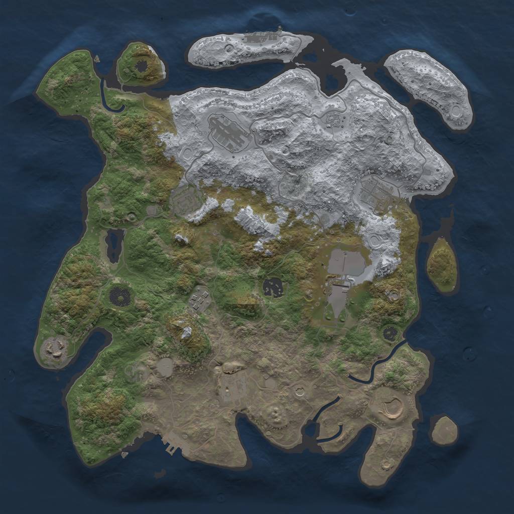 Rust Map: Procedural Map, Size: 3700, Seed: 337372846, 16 Monuments