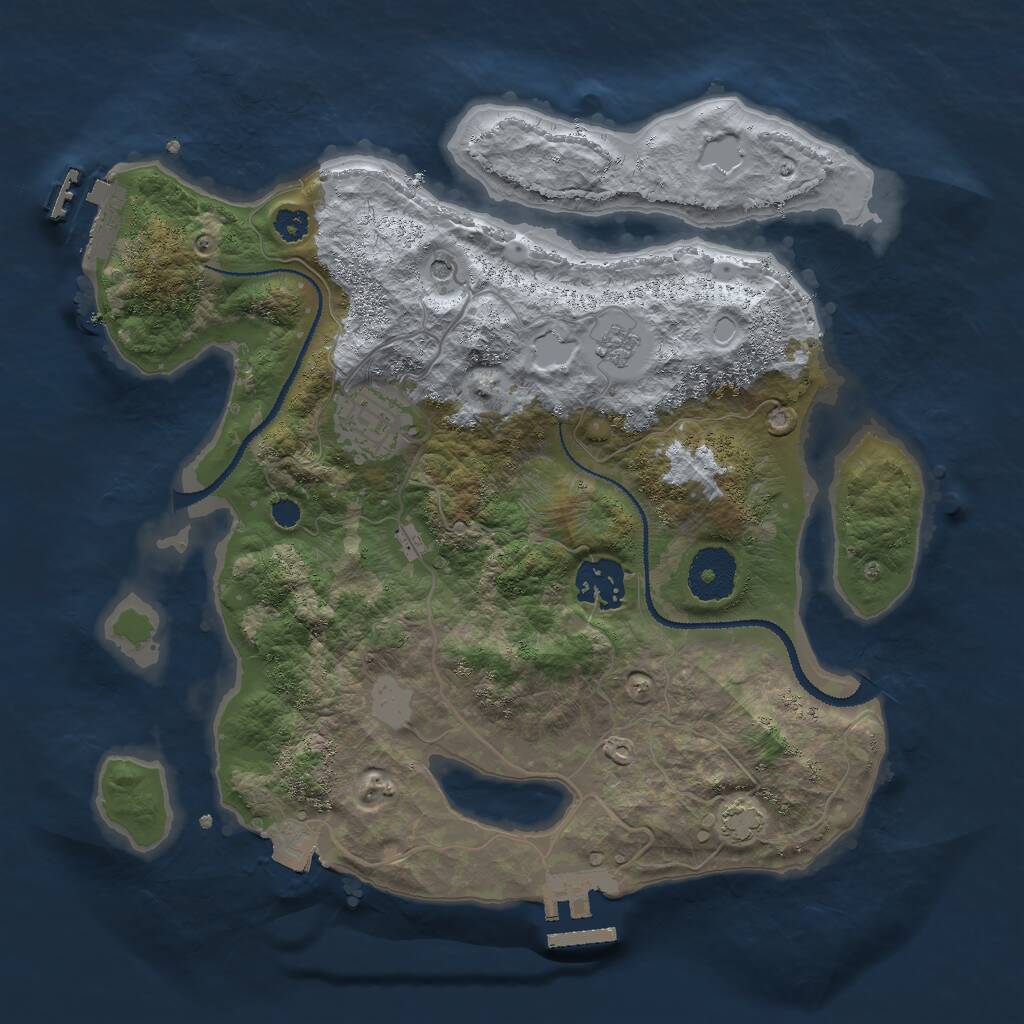 Rust Map: Procedural Map, Size: 3000, Seed: 9786, 8 Monuments