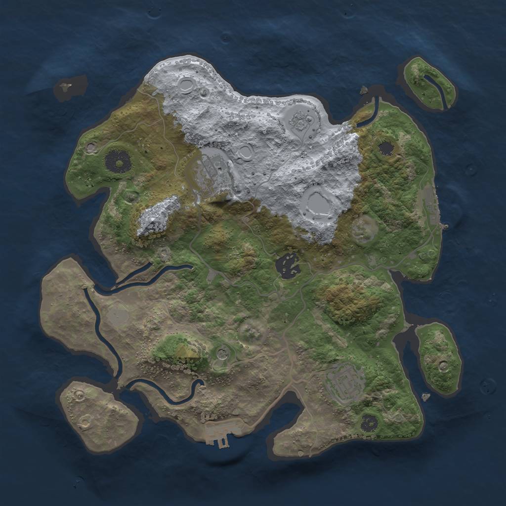 Rust Map: Procedural Map, Size: 3000, Seed: 998880143, 10 Monuments