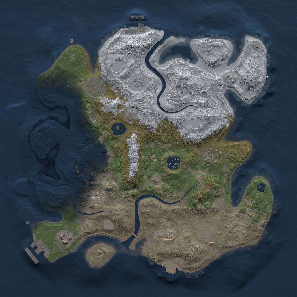 Rust Map: Procedural Map, Size: 3280, Seed: 13825, 13 Monuments