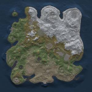 Thumbnail Rust Map: Procedural Map, Size: 3500, Seed: 1294789586, 18 Monuments