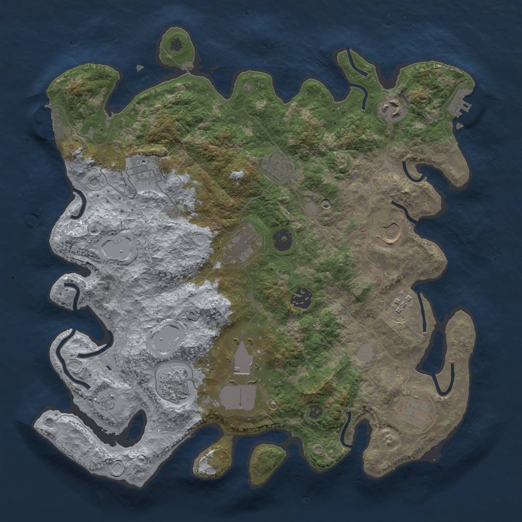 Rust Map: Procedural Map, Size: 3750, Seed: 15767234, 17 Monuments