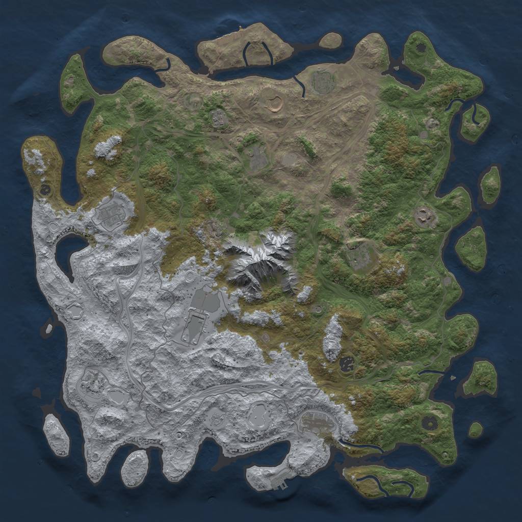 Rust Map: Procedural Map, Size: 5000, Seed: 772548214, 18 Monuments