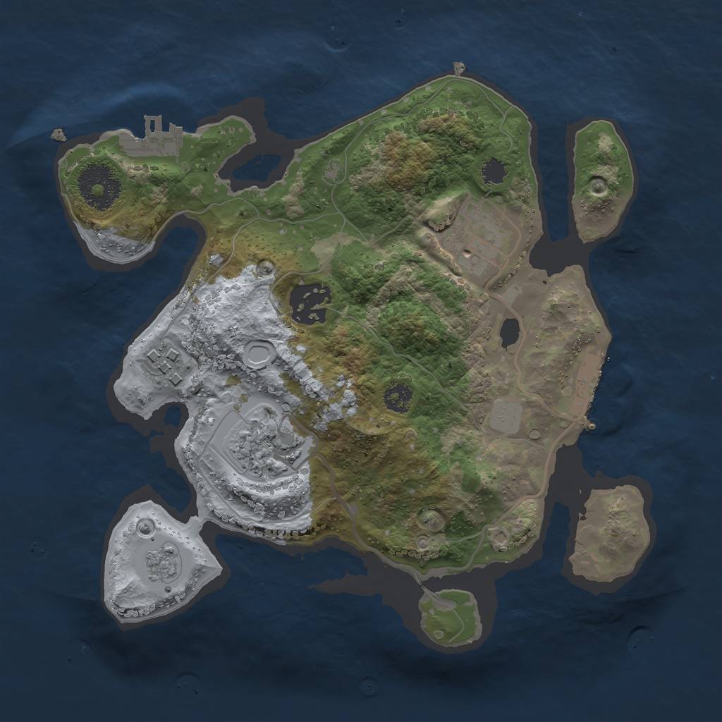 Rust Map: Procedural Map, Size: 2500, Seed: 28071987, 10 Monuments
