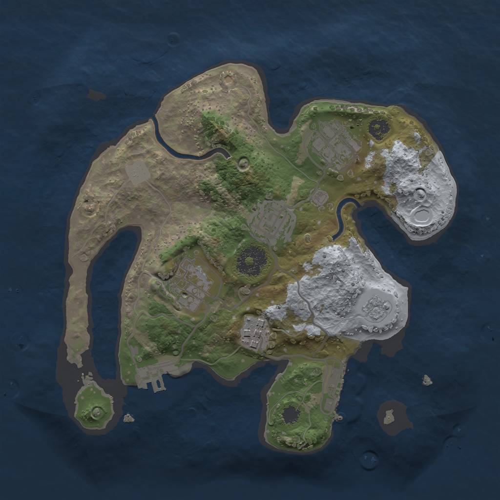 Rust Map: Procedural Map, Size: 2500, Seed: 972825184, 10 Monuments