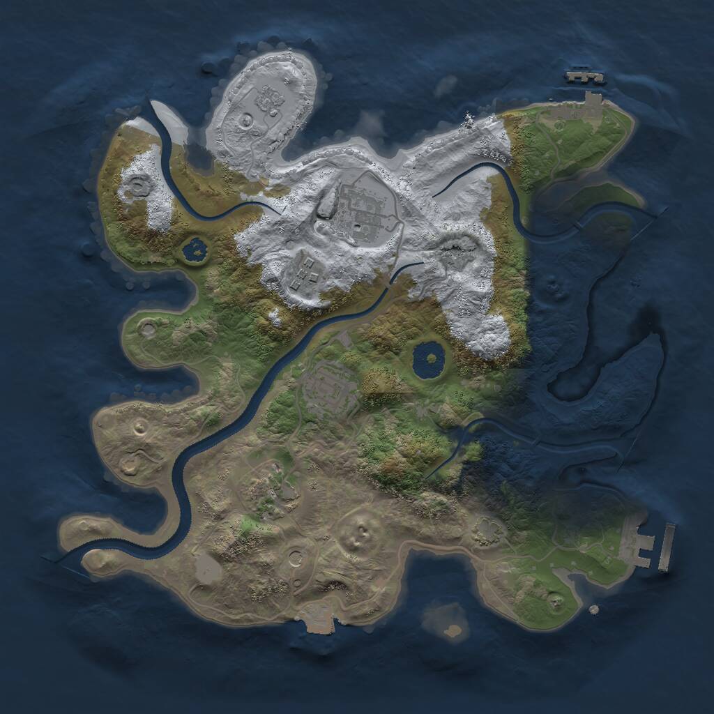 Rust Map: Procedural Map, Size: 3000, Seed: 663726148, 10 Monuments