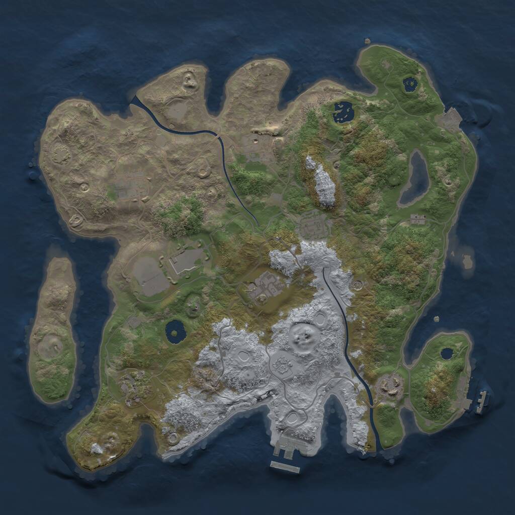 Rust Map: Procedural Map, Size: 3500, Seed: 2025360813, 14 Monuments